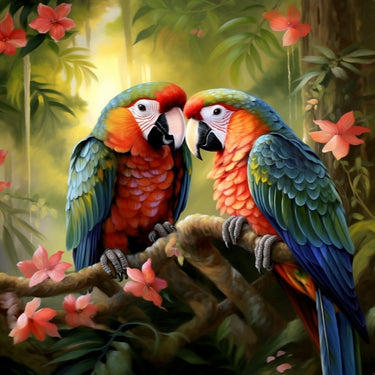 Parrot in Love Canvas